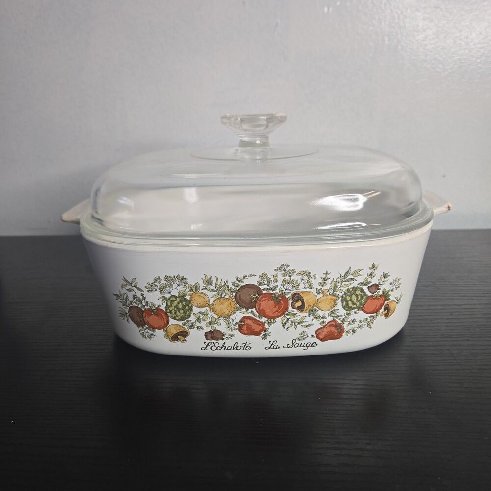 Vtg Corning Ware L’Echalote Spice of Life 4 Qt A-84-B Casserole Dish Dutch Oven